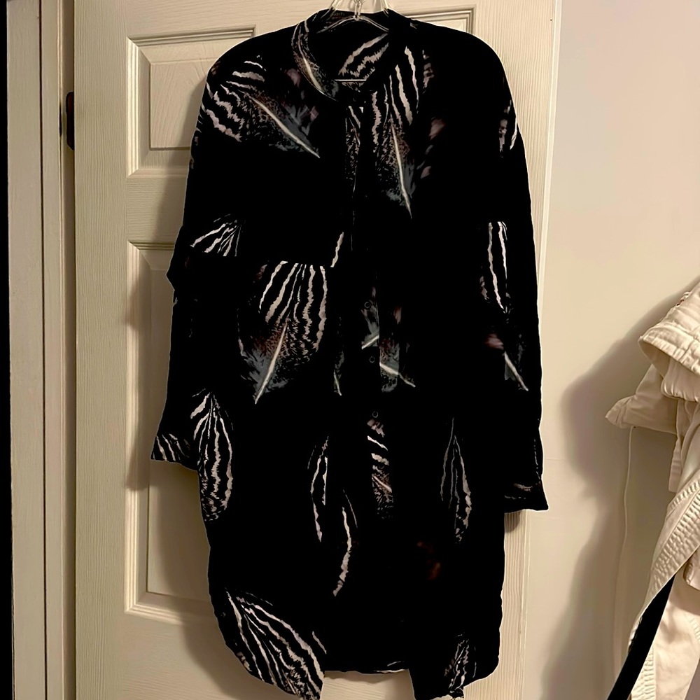 ALLSAINTS silk print HELLE shirt dress.